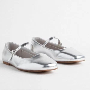 Scarpe ballerine mary jane marine punta quadrata argento metallizzato torrido donna taglia 8ww - Foto 1 di 11