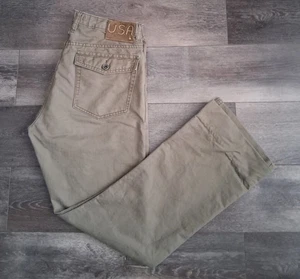 John Varvatos Monterey Cotton Chino Button Fly Pants Olive Green Mens Size 36x31 - Picture 1 of 16