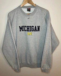 Vintage Michigan Wolverines Nike Center Shoosh Crewneck Sweatshirt Size Medium - Picture 1 of 10