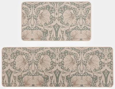 Alfombrillas de cocina para piso, goma y yute fácil, estilo floral Morris vintage, bajas... Foto 1 de 4