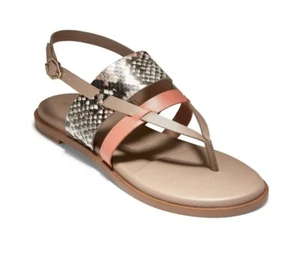 Cole Haan Finley Grand Sandal Women Slingback Thong Sandal US 10B Leather Python - Picture 1 of 9