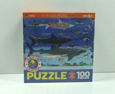 EuroGraphics Kids Sharks Jigsaw Puzzle 100 Piece Sealed - Image 1 of 4