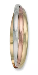 Russian Wedding Bangle Three Colour Gold Rose White and Yellow Gold Ladies