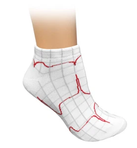 Prestige Medical Nurse Heartbeat EKG Anklet Sock White - Picture 1 of 2