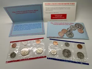 1994 Uncirculated Coin Set Philadelphia & Denver Mint Marks Sealed with COA - Picture 1 of 10