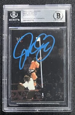 MANKIND MICK FOLEY SIGNED 2000 COMIC IMAGES NO MERCY #78 CARD BECKETT 715 - Image 1 of 2