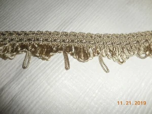 5Y 28" Lot Vintage Satin Taupe Pebble Looped Sewing Drapery Fabric Trim #0208 - Picture 1 of 4