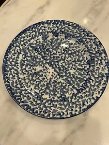 Royal Majestic Spongeware Country Time Blue 12-1/4" D Stoneware Platter/Plate - Picture 1 of 5