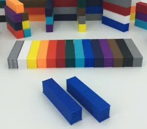 NEW (2) 40' Shipping Containers - Z Scale 1:220 - BLUE - ALL COLORS AVAILABLE! - Picture 1 of 12