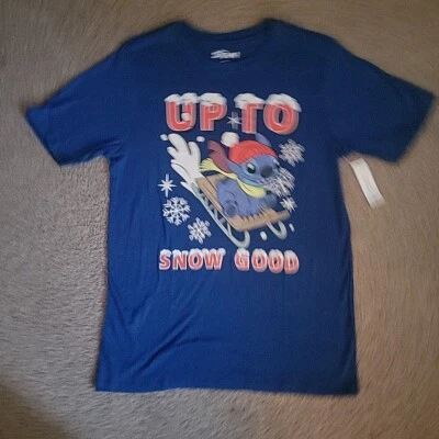 Disney Stitch "Up To Snow Good" T-shirt Boys Size XL (14-16)  - Image 1 of 4