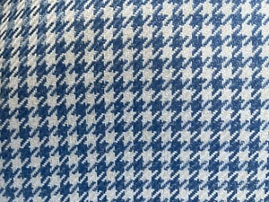 Sitting Embossed Fabric Upholstery Pepita Houndstood for Porsche Blue / White - Picture 1 of 4