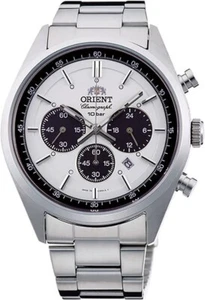 ORIENT NEO70's SOLAR PANDA WV0041TX Men's Watch Wristwatch Silver - Picture 1 of 4