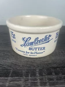 Antique Ceramic Stoneware 15c Butter Crock Lambrecht 1.5 C New Jersey 6x3” - Picture 1 of 7
