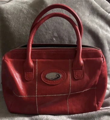 FURLA Red Leather Handbag, Inner pocket, Made in Italy - Image 1 of 4