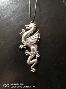 Großer Drache 925 Sterling Silber Anhänger XXL 7,8cm x 3 cm, top - Bild 1 von 7