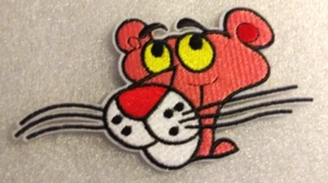 PINK PANTHER HEAD Only -Iron-On Patch- 3" L X 4.75" W (Whiskers) X 1/16" H Cute! - Picture 1 of 4