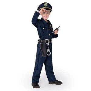 Kids Deluxe Police Officer Halloween role play, Cosplay Dress up Costume Set