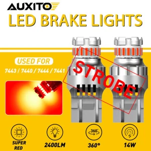 4x 7443 7440 LED Strobe Flash Brake Stop Bulb Tail Blinking Light Safety 2-10Pcs - Bild 1 von 16