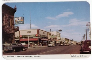 Flagstaff, AZ Arizona alte Postkarte, Straßenszene, Apotheke Highway 66, USA 66 - Bild 1 von 2