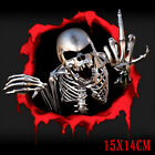 1x 3d Skeleton Skull Sticker Car Trunk Emblem Badge Decal Decorative Accessories