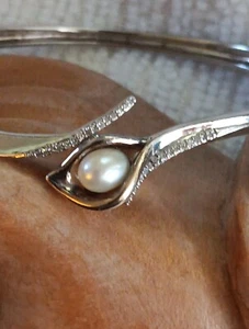 BRACCIALE BRACCIALETTO ALWAND VAHAN DIAMANTI ORO GIALLO 14K ARGENTO STERLING PERLE - Foto 1 di 14