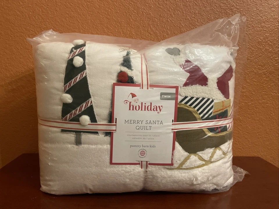Nuevo Edredón Pottery Barn Kids Feliz Santa Doble Navidad ¡Temporada de Vacaciones! Foto 1 de 1