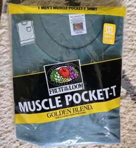 Fruit Of The Loom 1998 Vintage Pocket T Shirt Green 3XL Sealed NOS NWT - Picture 1 of 4