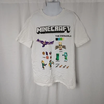 Old  Navy Short Sleeve Minecraft Graphic T Shirt White Boys Size L - Image 1 of 4