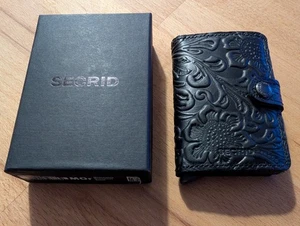 Secrid Miniwallet Ornament Black Leder Kartenetui RFID Echtes Leder - NP 69,- - Bild 1 von 8