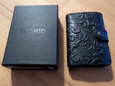 Secrid Miniwallet Ornament Black Leder Kartenetui RFID Echtes Leder - NP 69,- - Bild 1 von 4