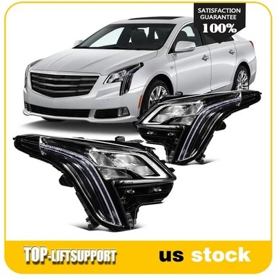 Faros LED completos para Cadillac XTS 2018-2019 negros con proyector de señal LED DRL Foto 1 de 4