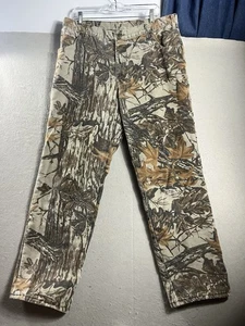 VTG Cabelas Pants Mens 34x32 Straight Realtree Camo Hunting Insulated Made USA - Picture 1 of 10