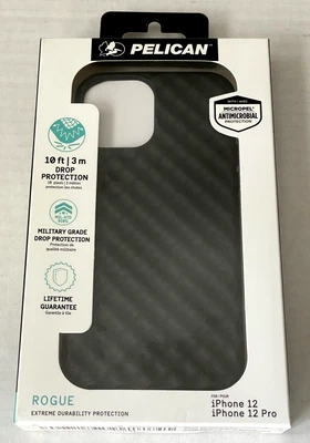 Pelican Rogue Black iPhone Case For iPhone 12 and 12 Pro NIB Black Micropel - Image 1 of 4