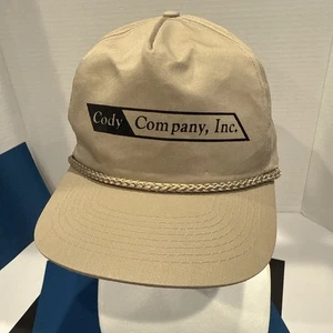 Gorra de camionero vintage Cody Company INC cuerda Snapback beige - Imagen 1 de 6