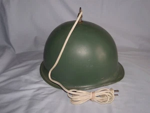 Vintage Full Size Metall US Militär/Armee Helm Hänge Decken Lampe - Bild 1 von 3