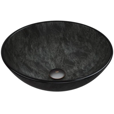 Fregadero de baño de vidrio gris 16-1/2" Vigo VG07051 Foto 1 de 4