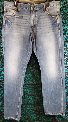 WRANGLER RETRO JEANS MENS 38X34 SLIM STRAIGHT ZIPPER FLY DISTRESSED COWBOY WEST - Image 1 of 4