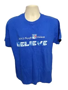 2012 New York Rangers Playoffs Believe Adult Large Blue TShirt - Picture 1 of 9