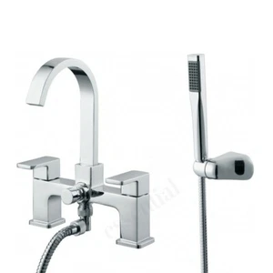 Essential Storm Bath Shower Mixer Tap Handset & Hose Chrome Finish - Picture 1 of 1