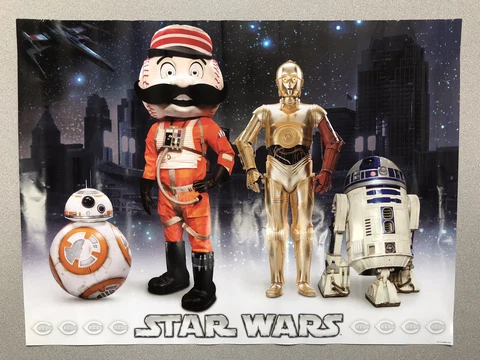 Cincinnati Reds Star Wars Poster Limited Fans Only Release R2D2 C3PO Version Cover