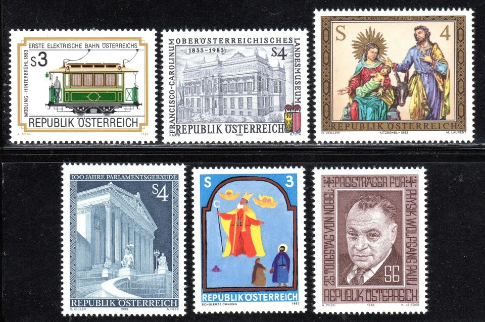 1983 Austria SC# 1258-1263 - 6 Different Stamps - M-NH - Image 1 of 1