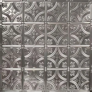 Pattern #3 Stainless Steel 2ft X 2ft Nail up Tin Ceiling Tile (20 Sq. Ft./Case) - Picture 1 of 11