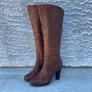 Frye Miranda 77659 Back Zip Knee High Boot Women Size 8.5 M Brown Leather