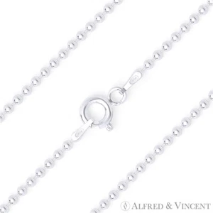 Eslabón de cadena italiana con cuentas pulidas de 1,5 mm en plata esterlina .925 Italia - Imagen 1 de 2