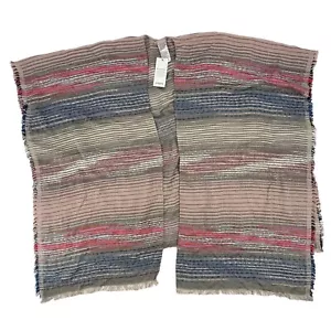 Chicos Chal OS Rayas Viscosa Tejido Flecos Metálicos Nuevo con Etiquetas Boho Playa Costera - Imagen 1 de 8