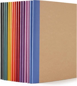 Feela 16 Pack Kraft Notebooks A5 60 Pages Lined Notepad Journal Bulk Soft Bro... - Picture 1 of 12