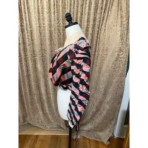 Victorian bodice, circa late 1890s. Checkered Boned interior. Puff Sleeves - Picture 1 of 10