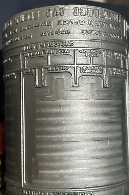 Rodillo de impresión de metal Milwaukee Gas and Light Company 1904 Foto 1 de 4