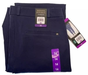 Women's Banana Republic Slim Straight Pant Size 14 Navy Q5 - Picture 1 of 4