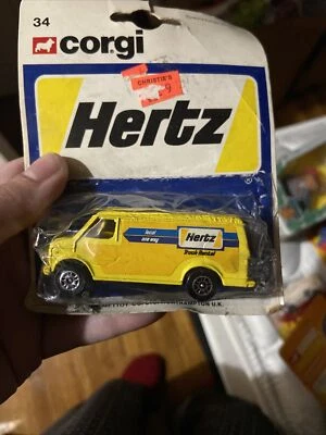 Vintage 1979 Corgi Juniors Chevrolet Van, HERTZ Truck Rental, Original Packaging - Image 1 of 3